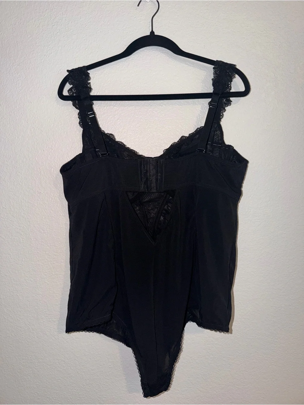 Torrid Black Mesh & Lace Underwire Thong Bodysuit.